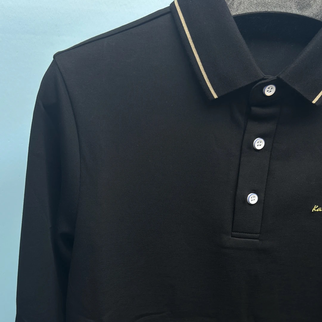 男士新款翻领长袖Polo衫卡