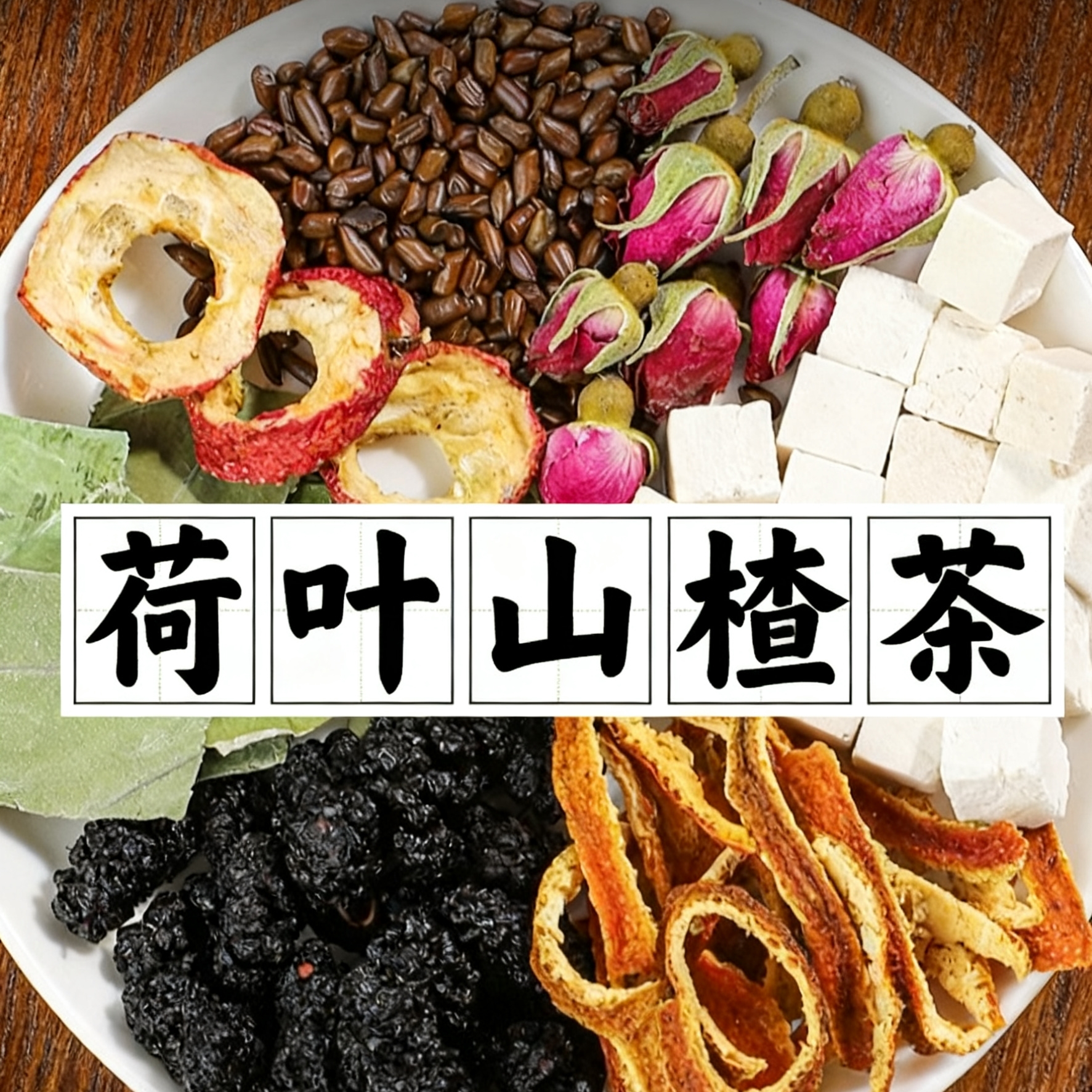 ⑤荷叶山楂茶（送专用茶饮杯） 熬夜久坐减腻男女养生花茶