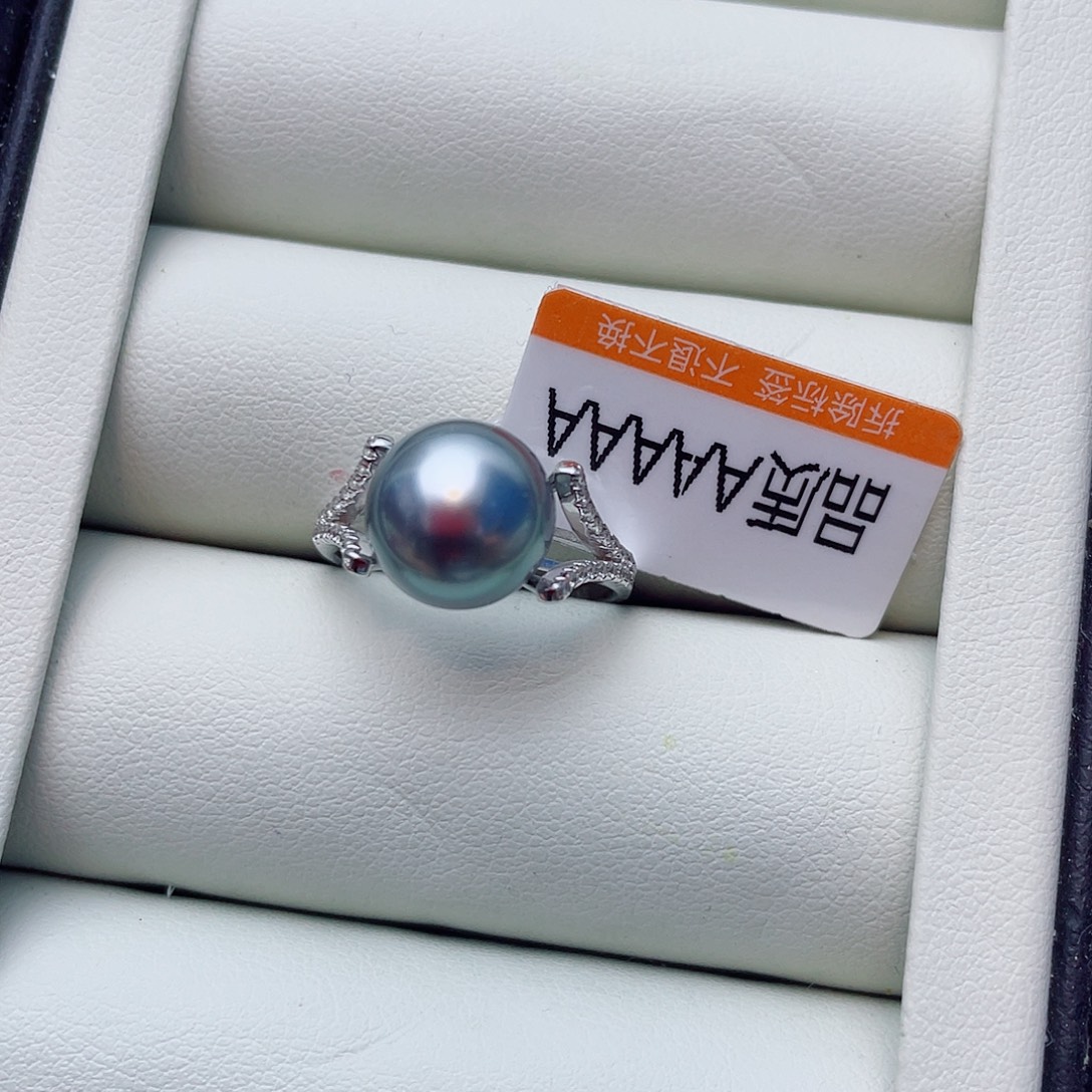 银S925镶嵌海水珍珠戒指w35
