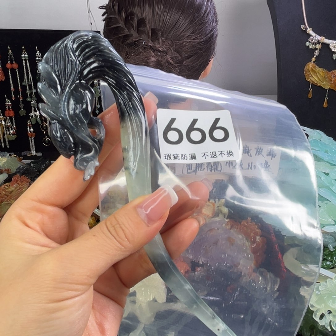 未镶嵌岫玉发饰猫*觉