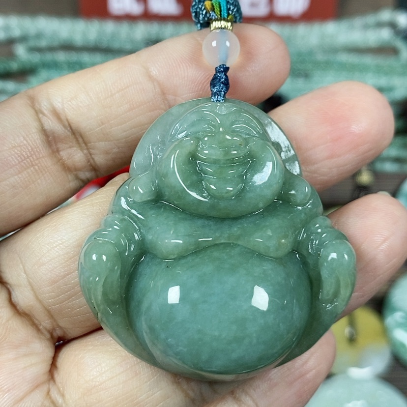 【闪购商品】翡翠颈饰未镶嵌玉吊坠翡翠玉大款厚装大肚笑佛