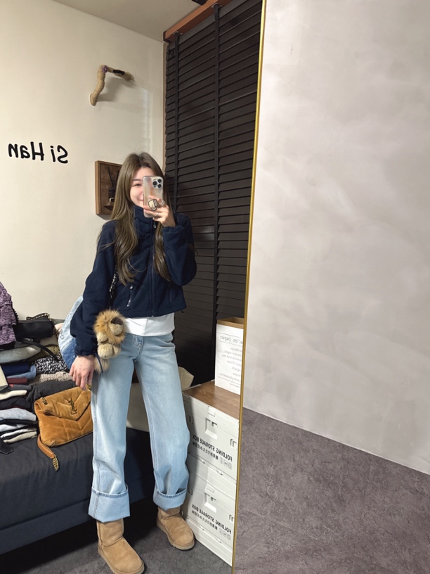 【思含】秋冬德绒保暖休闲纯色外套