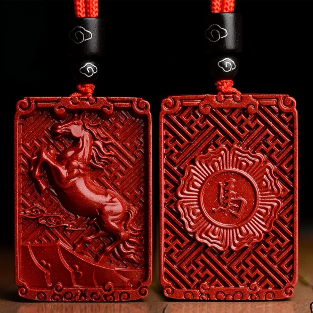 含辰砂工艺品正品保真高含量紫金砂十二生肖本命年项链