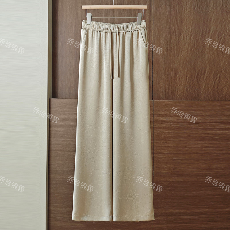 乔治正品022【桑蚕丝直筒裤】夏季新款高腰窄版直筒裤新中式百搭款