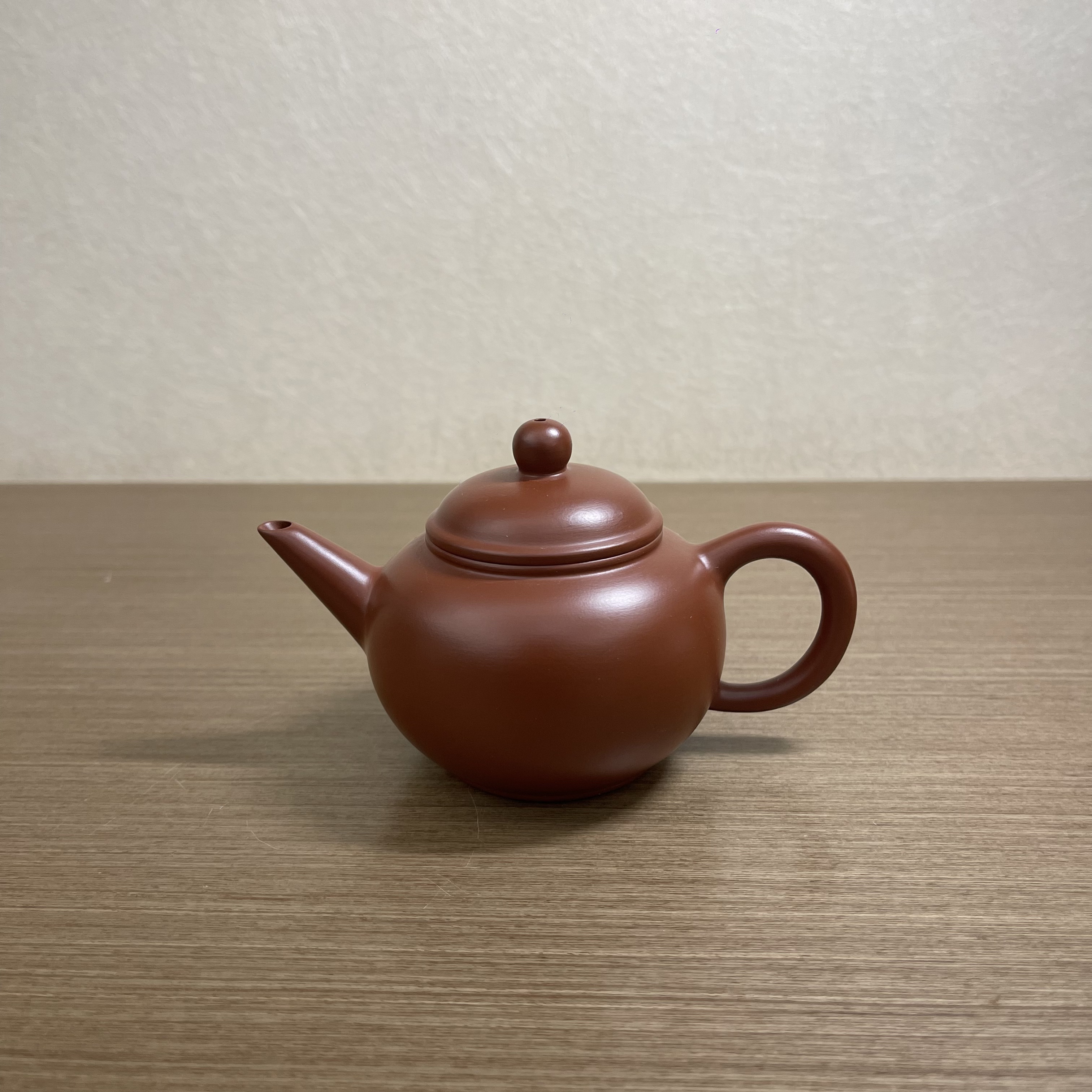  潮州原矿朱泥手拉壶水平壶120cc家用茶壶手工茶壶礼品