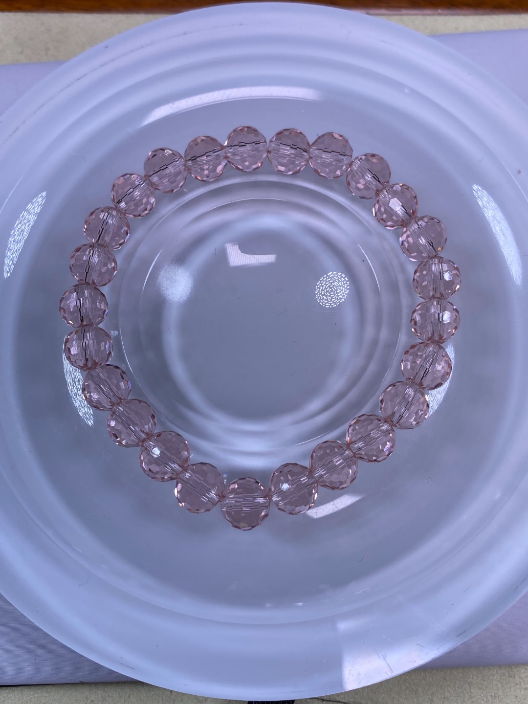 粉色切面8mm手串发一条A48