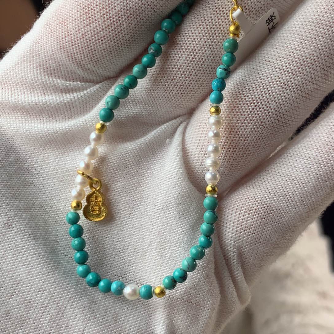 绿松石珠宝奇石未镶嵌手链