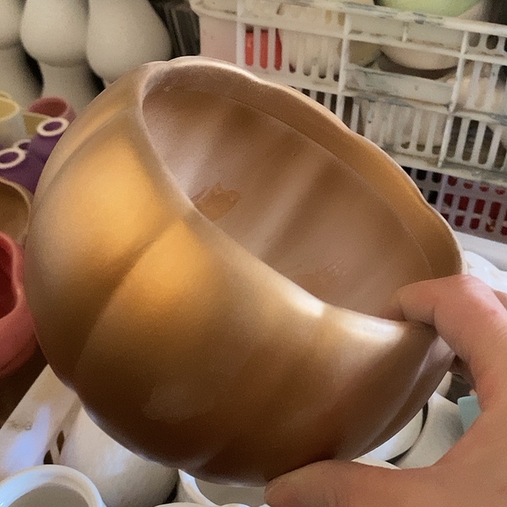 陶盆有孔 瑕疵针孔漏釉介意勿拍外高 11外口13