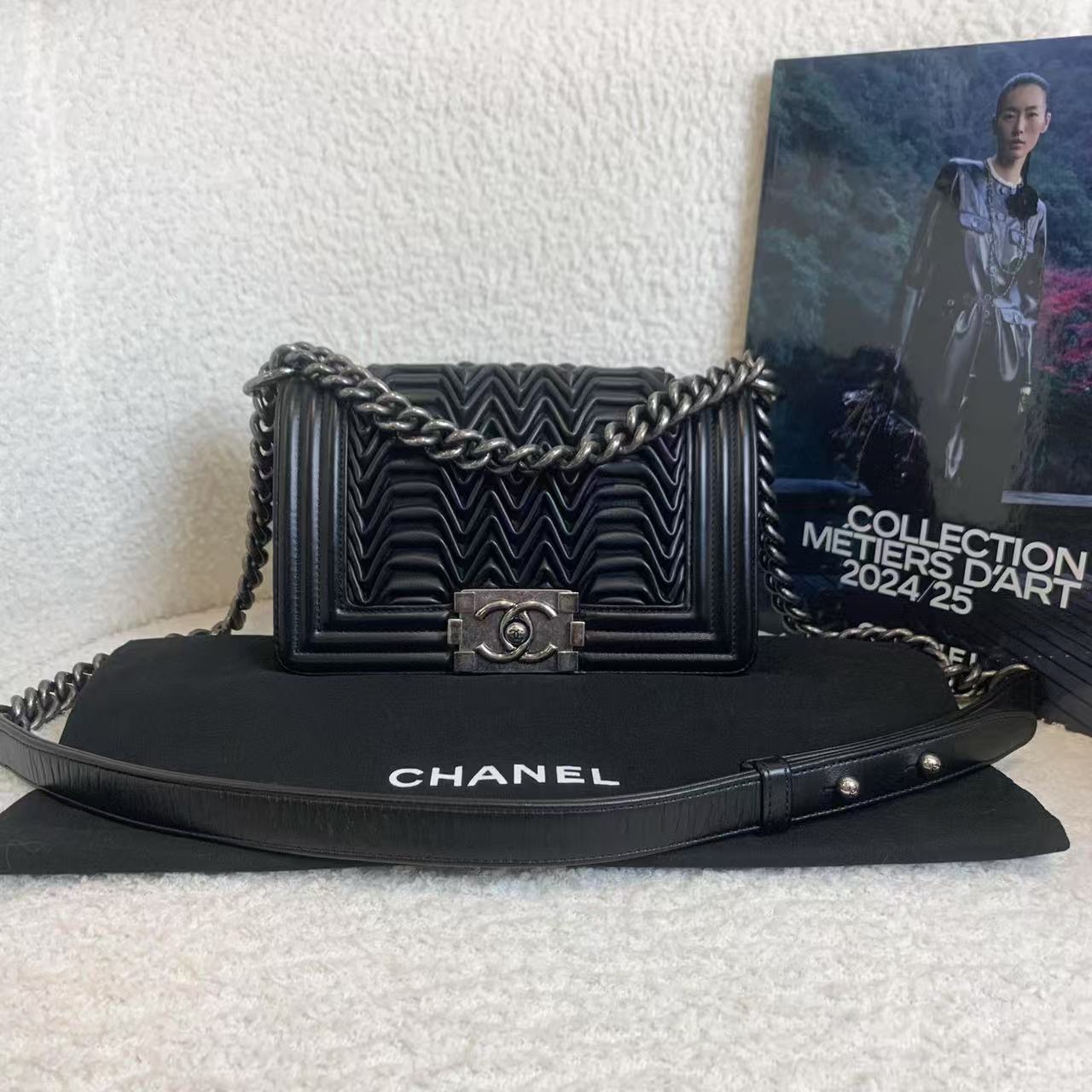 99新 Chanel/香奈儿 壹臻/黑银季节限量leboy小号 21开 69054815