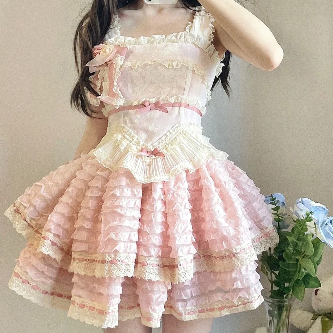 落樱Lolita风铃云里雾里洛丽塔诗之春夏芭蕾风连衣裙蛋糕裙公主裙