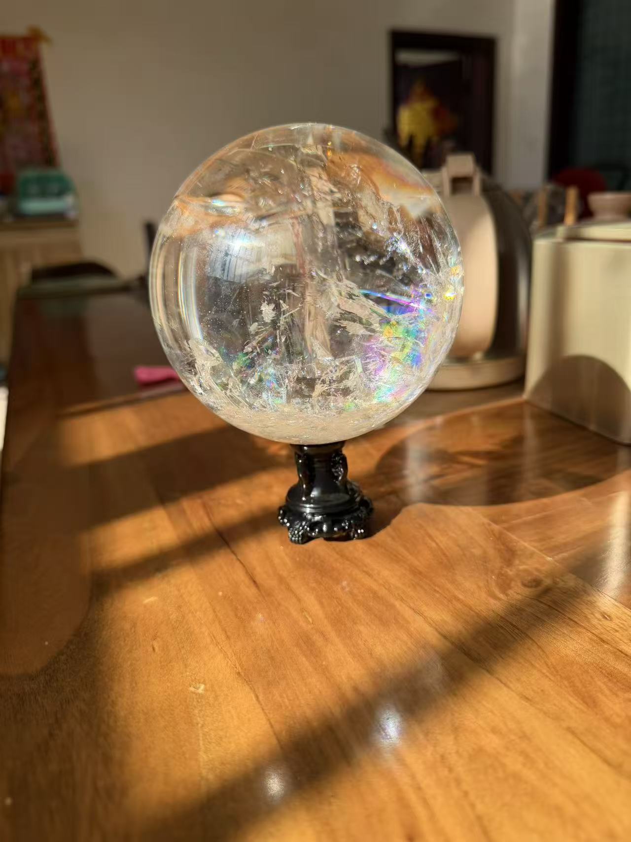 白水晶球家居摆件