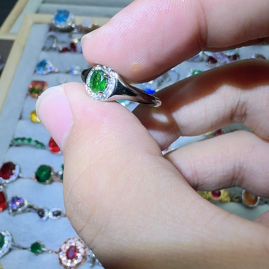 托帕石戒指银S925镶嵌