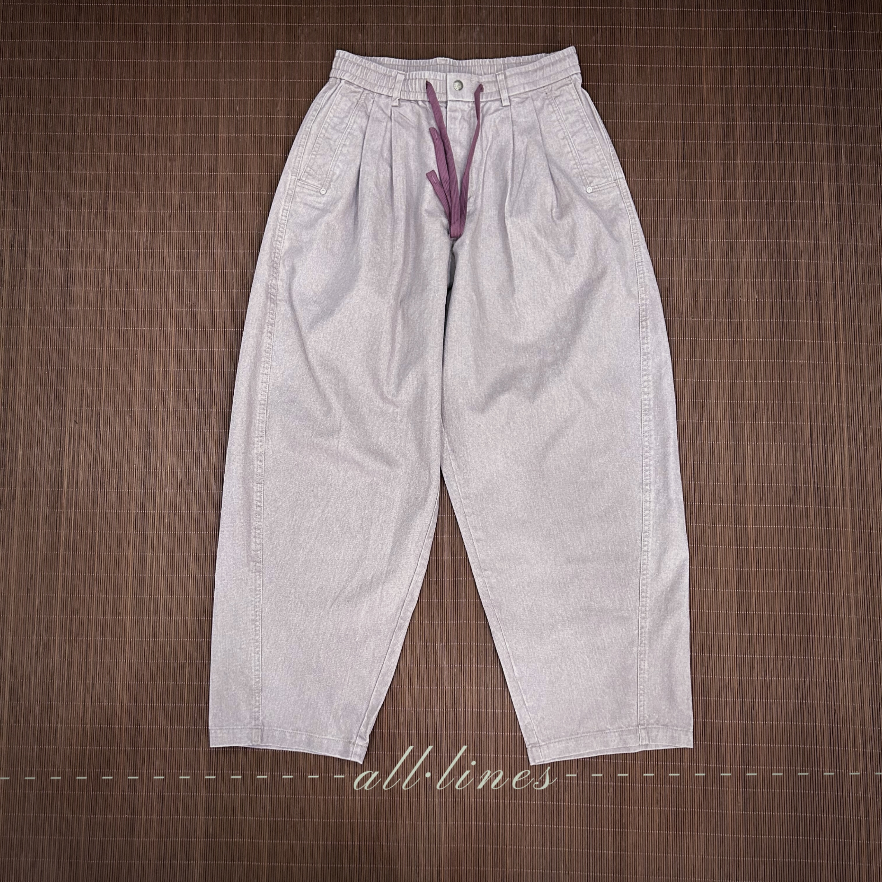  AL"千屿「芋泥暗紫」订染微廓颗粒棉重工高级感百搭性休闲裤Y-2253