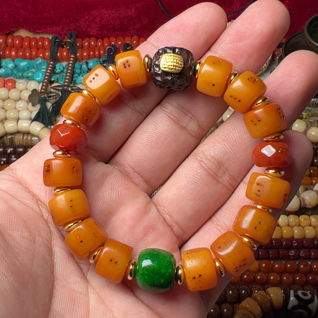 颈饰玻璃单圈手串