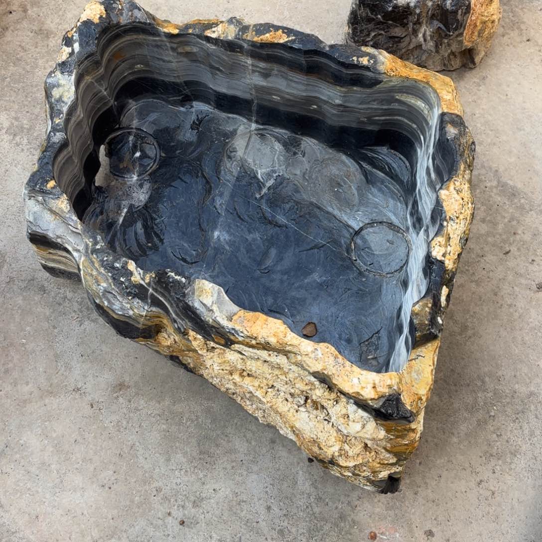 石头钧*堂灵璧石花盆 天然外形