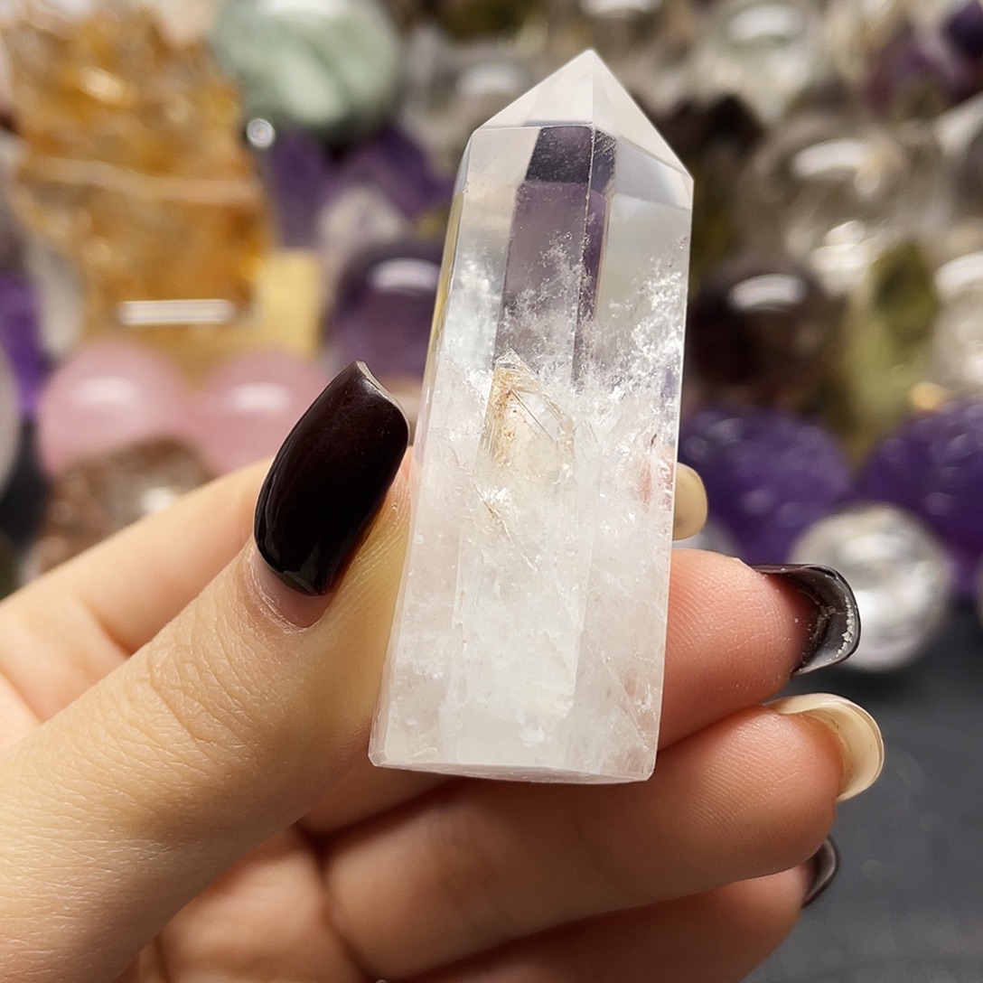 未镶嵌水晶珠宝半成品7白水晶中晶柱