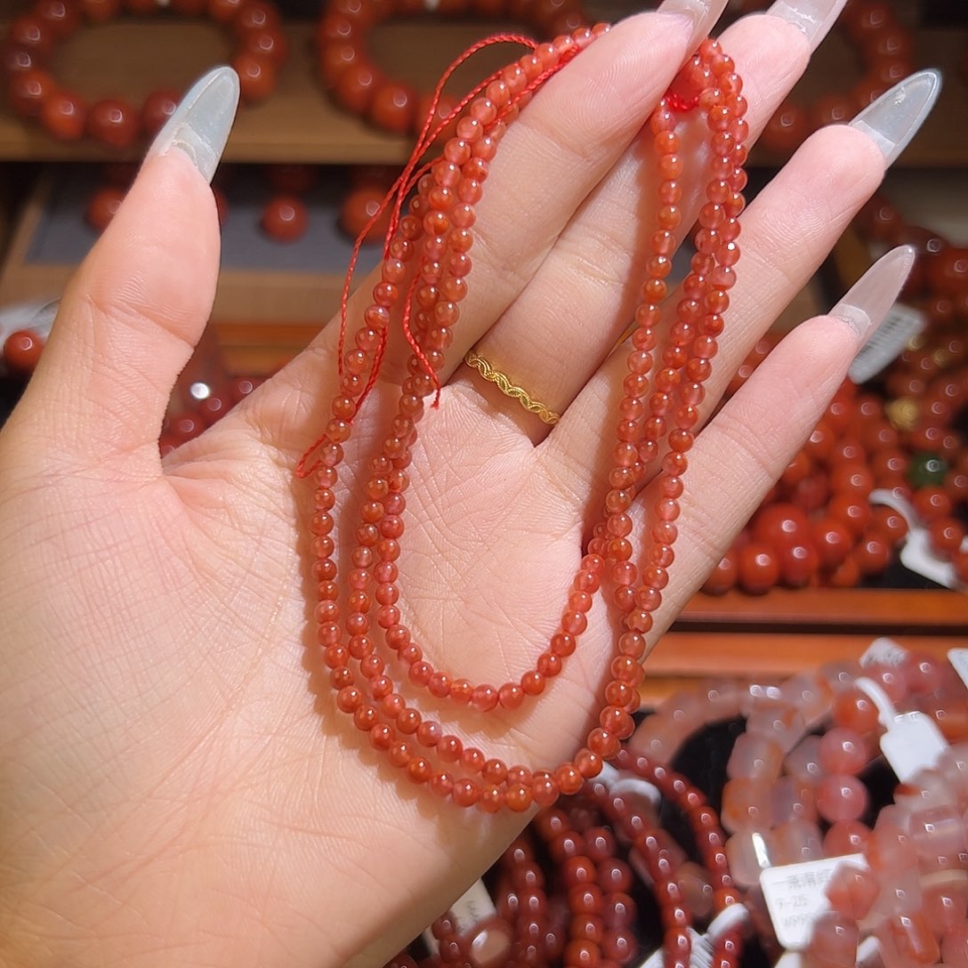 南红玛瑙手串未镶嵌3mm