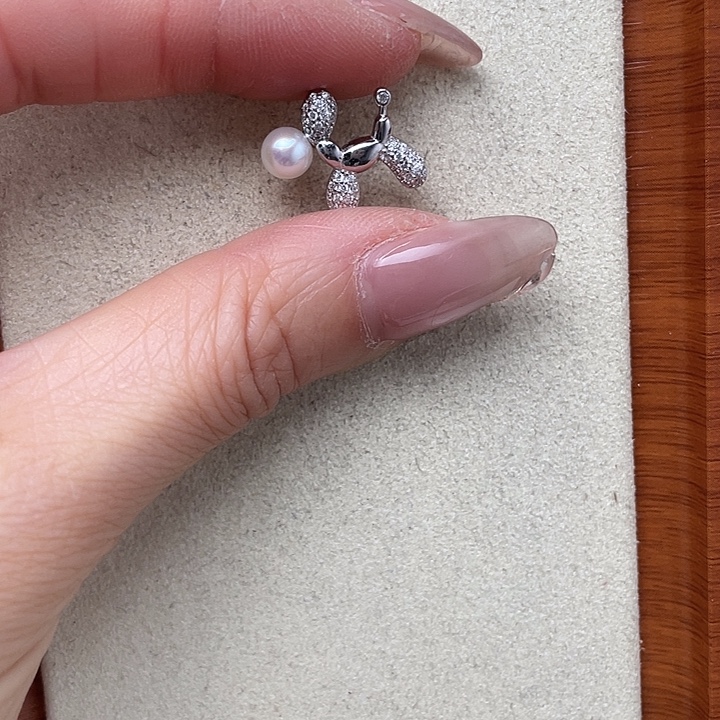 淡水珍珠银S925镶嵌吊坠(不含链)