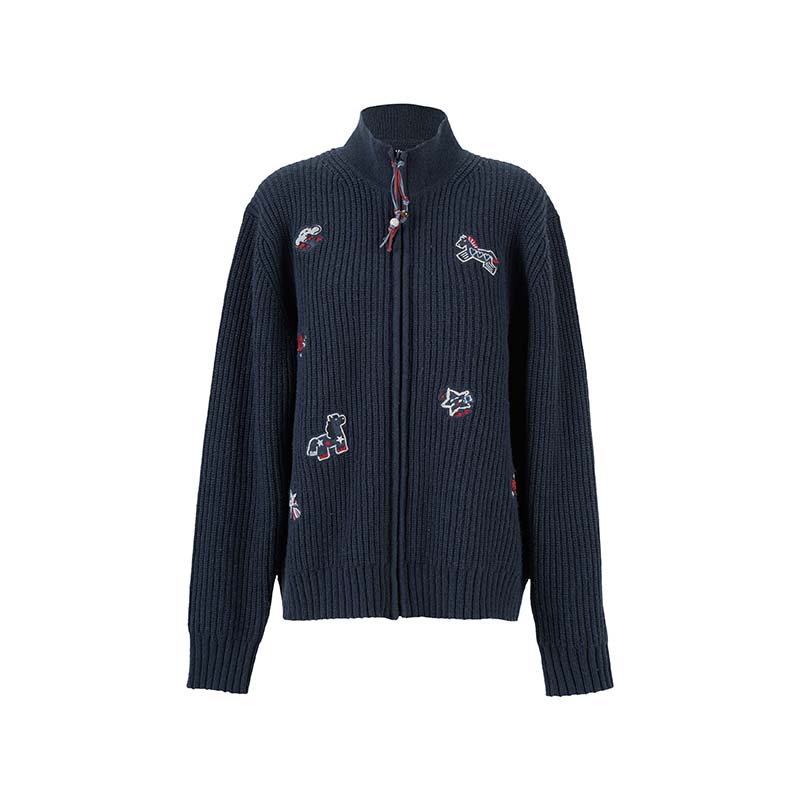 YOEYYOU绣花毛织开衫