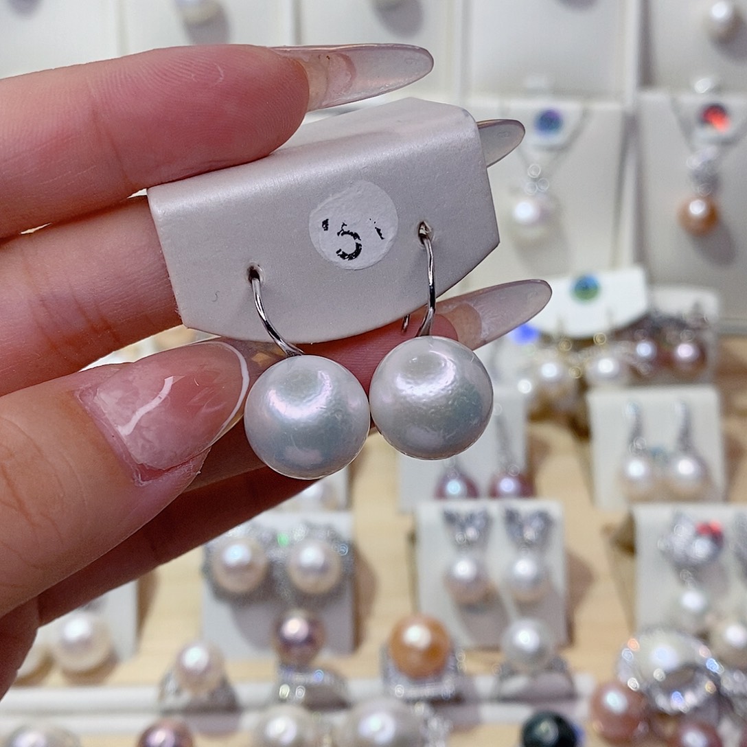 习***惯银S925镶嵌淡水珍珠耳饰