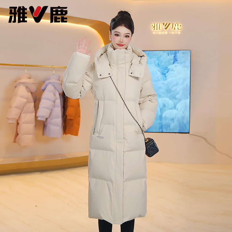雅鹿羽绒服女款爆款2025新款正品长款羽绒服女款2025专柜同款外套