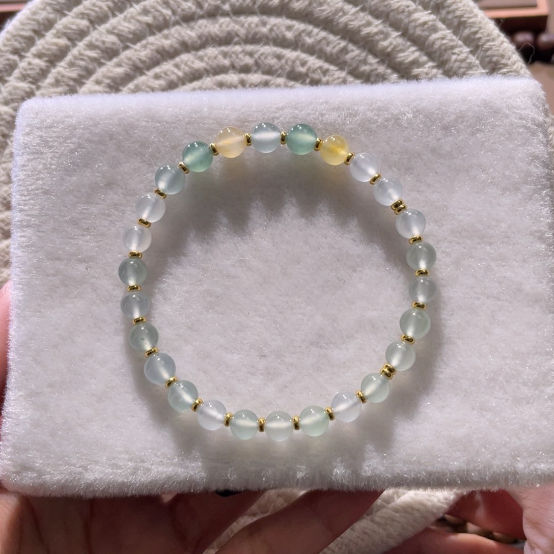 翡翠散珠天然缅a翡翠冰玻手串