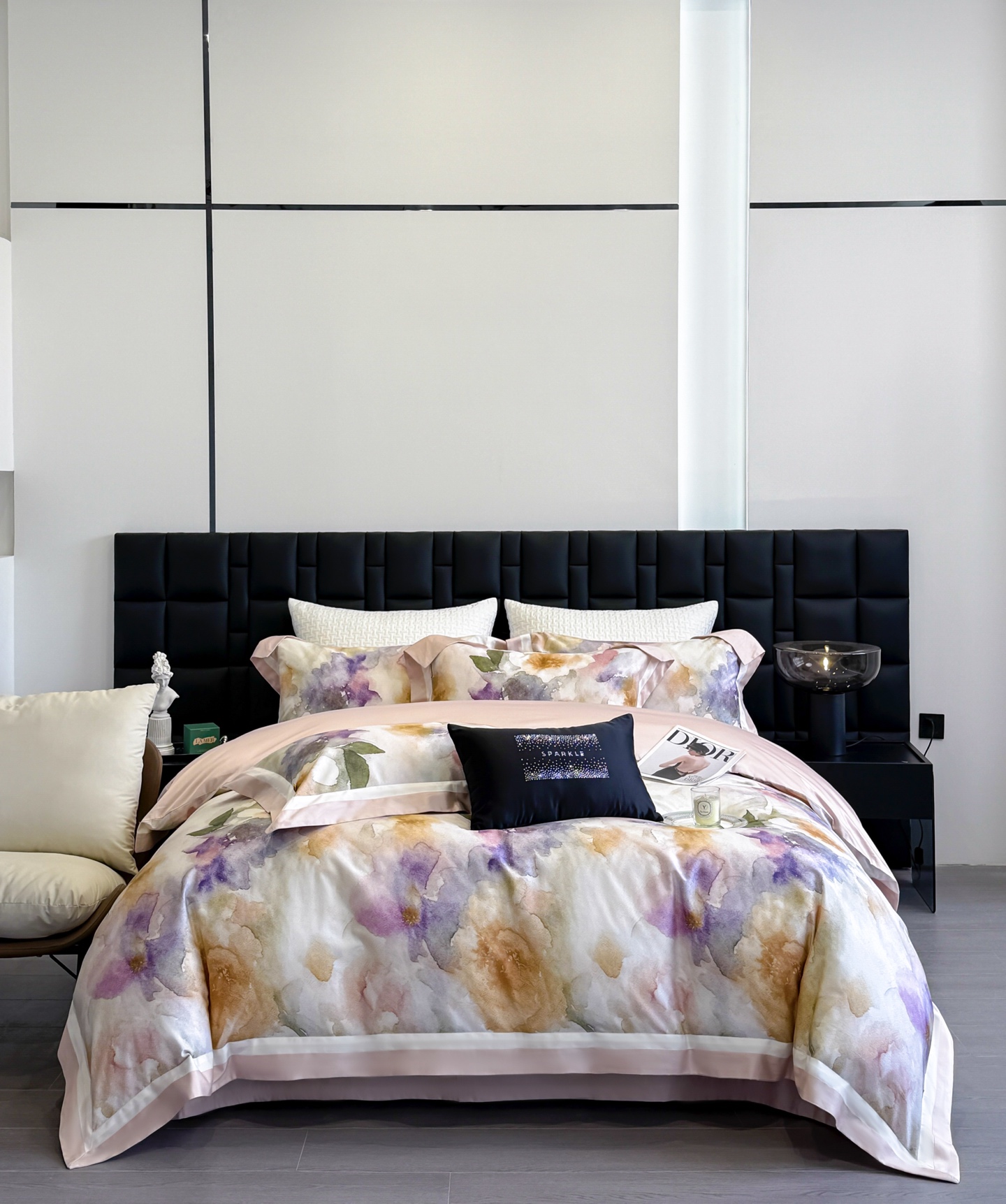 【织巢家纺】高端四季款天丝棉四件套全棉纯棉美式花卉数码印花床品