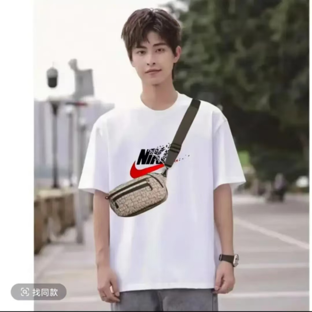 圆领日常纯棉男士上衣宽松夏季T恤通用男款运动