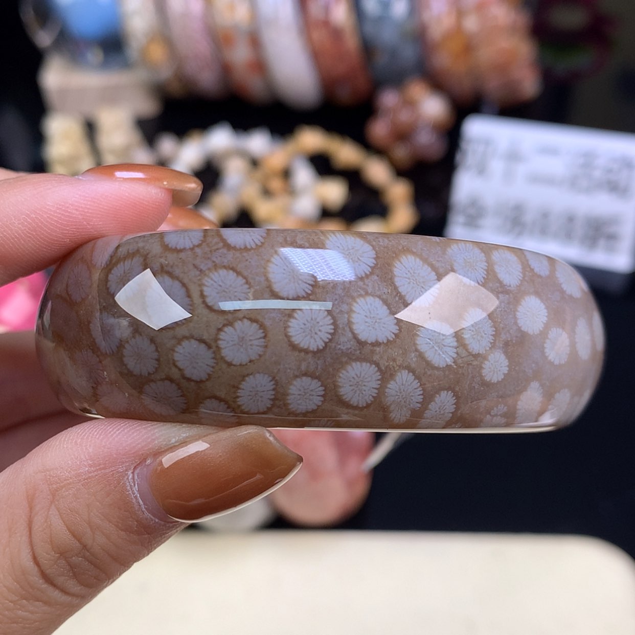 【闪购商品】颈饰未镶嵌硅化珊瑚（珊瑚玉）浅咖冰56.8原6000（24号）