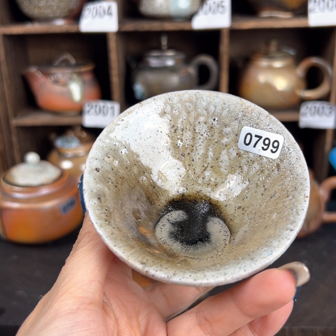 杯柴烧茶器粗陶主人杯