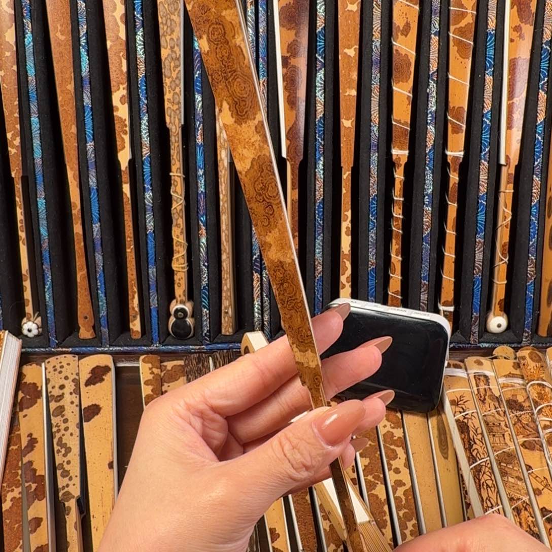 扇子S**N兵哥扇艺斑竹折扇