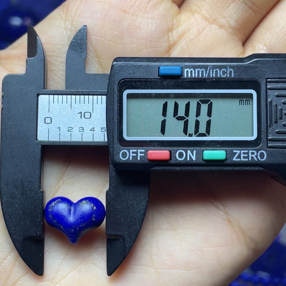 青金石未镶嵌14mm哑光爱心屁桃配饰