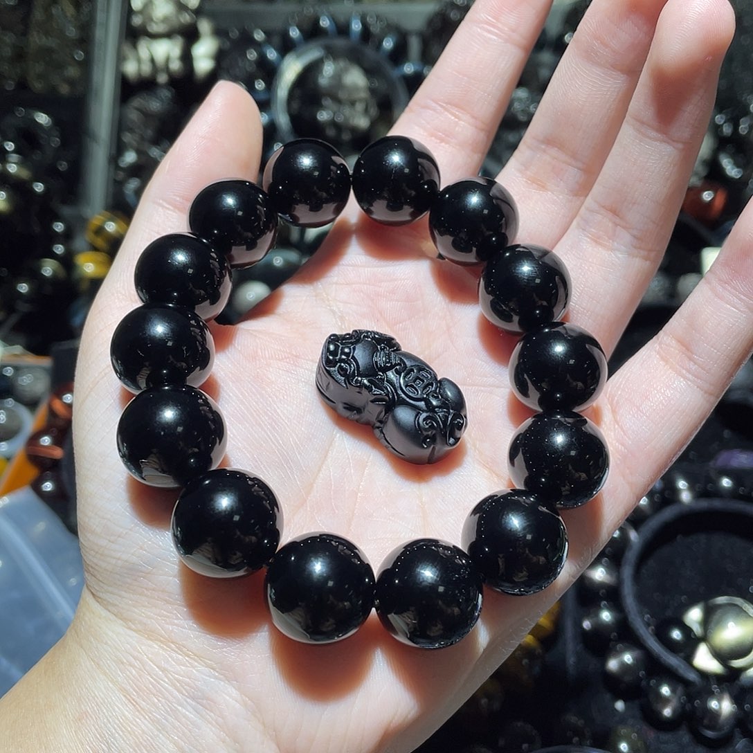 黑曜岩手链未镶嵌一**龙