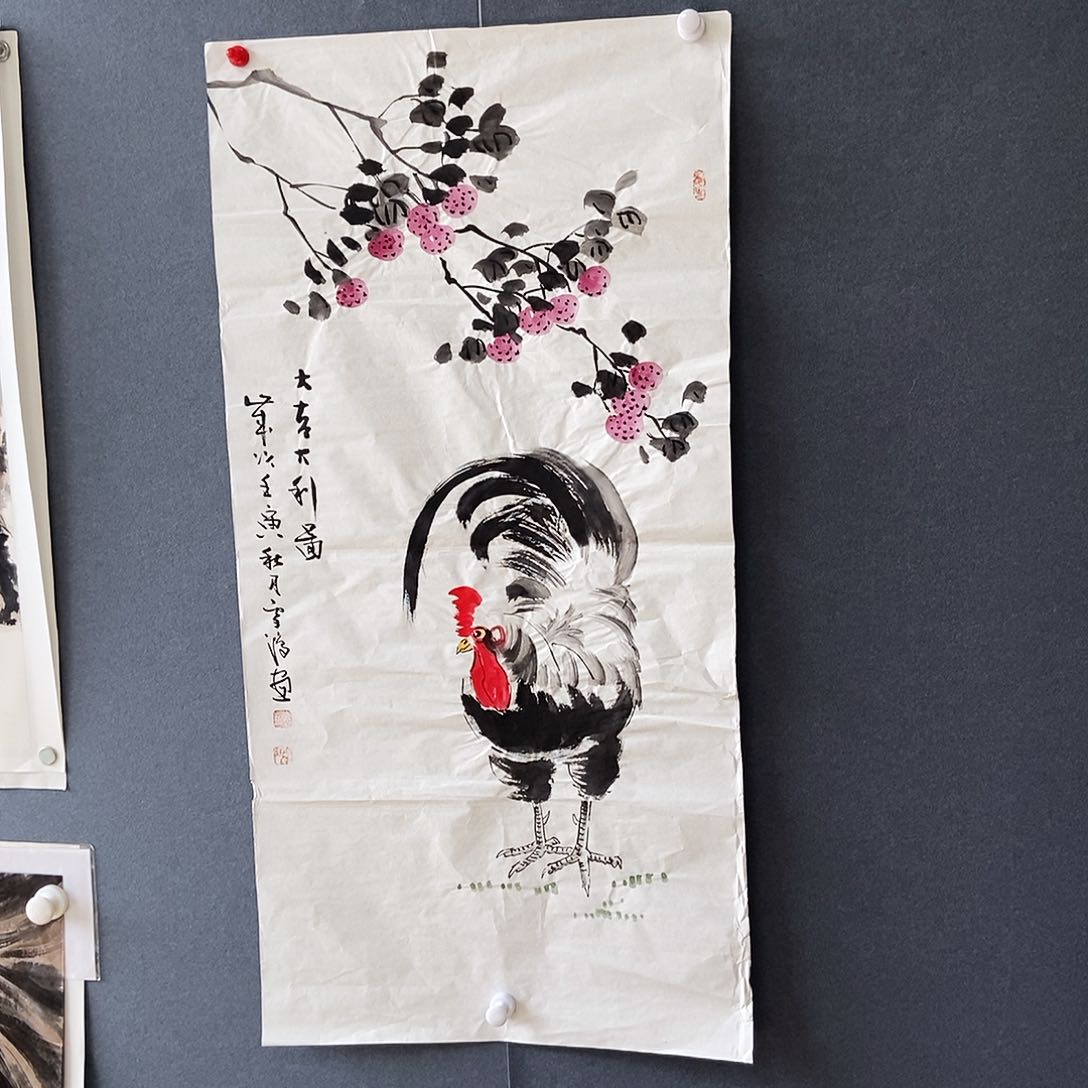 版画李雪鸿50.100手绘画心