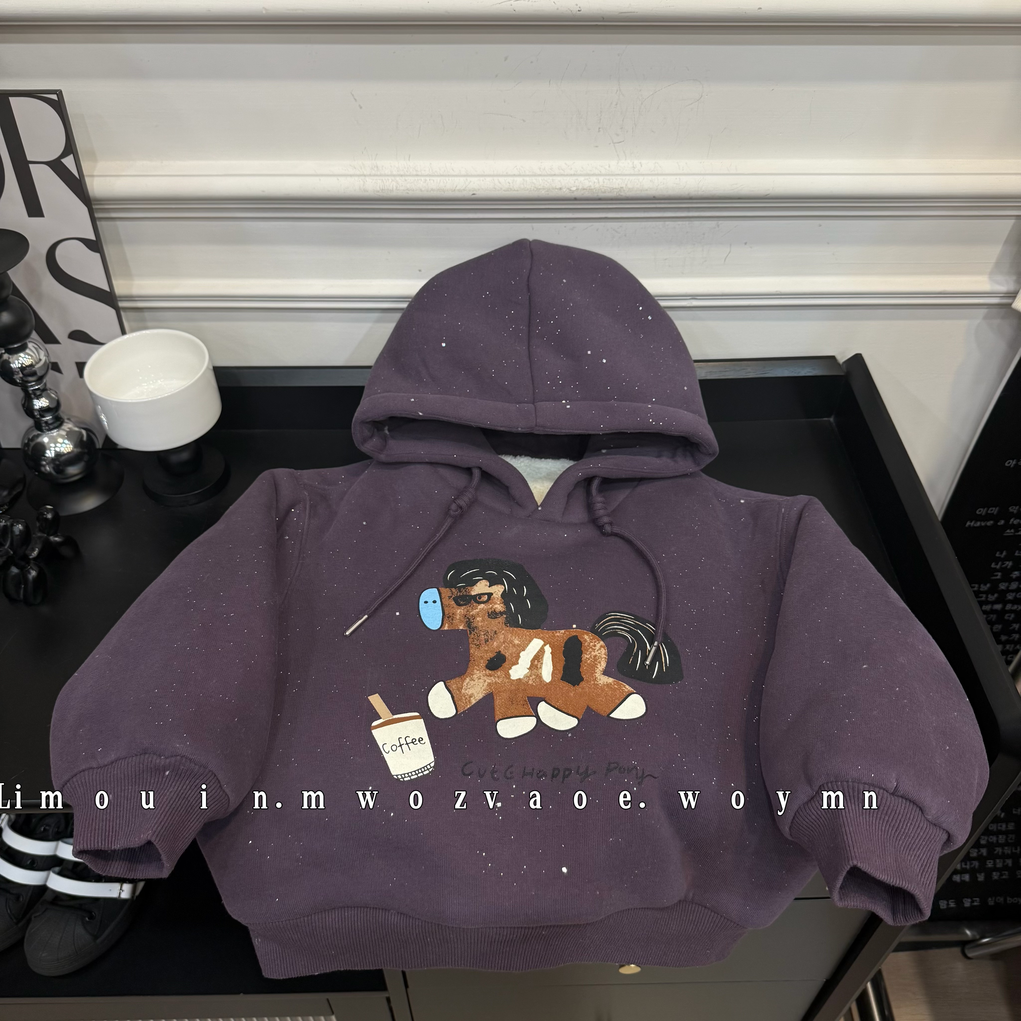 【加绒加厚】2026新款年款撒银小马红色卫衣云朵冬季厚款加绒儿童