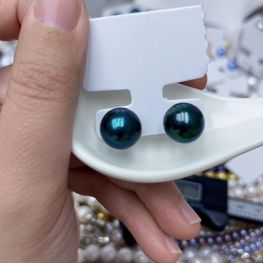 淡水珍珠耳饰银S925镶嵌