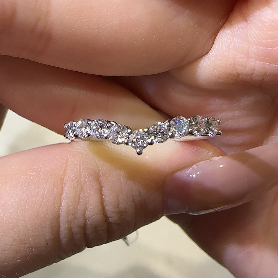 铂Pt950镶嵌实验室培育钻石V排11-17