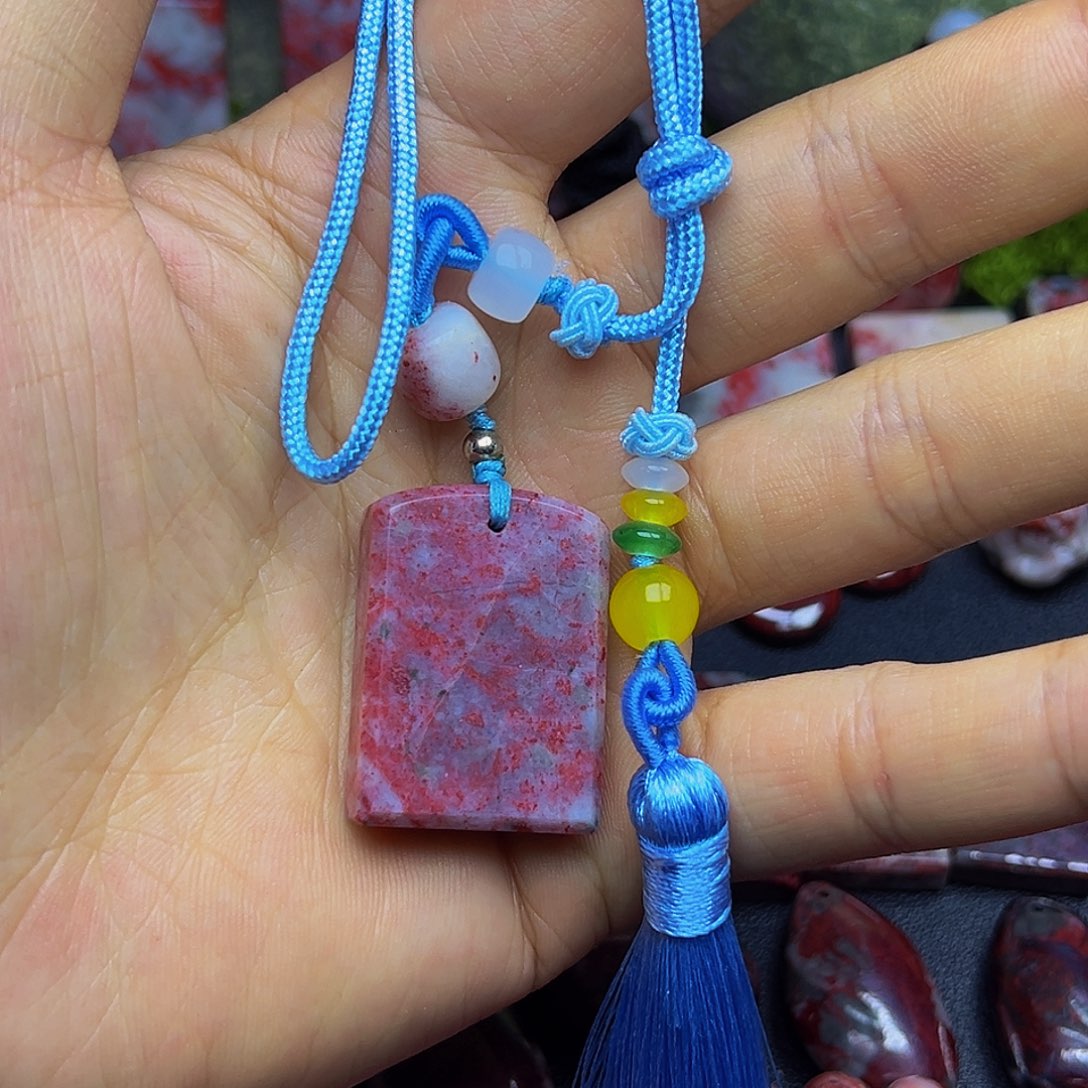 天然辰砂朱砂车挂件