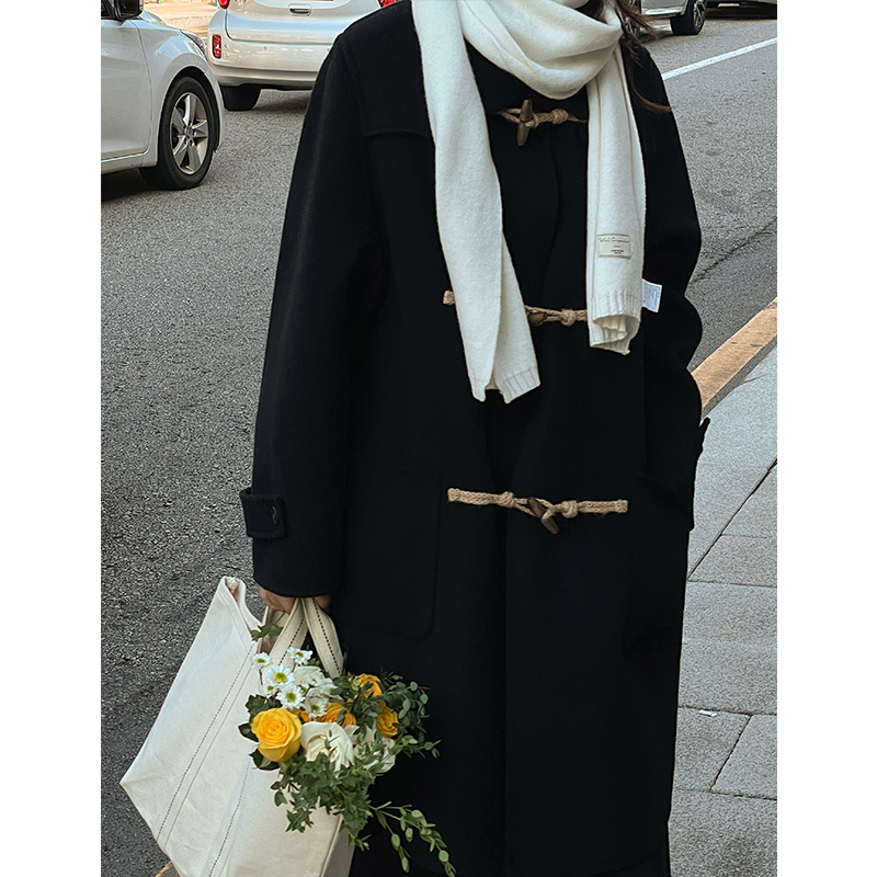 《新品上新》中长款冬季落肩袖秋冬韩版休闲毛呢外套 82689