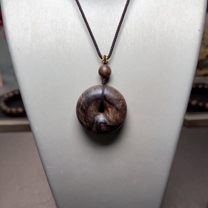 沉香木手串越南芽庄白棋楠瘤疤平安扣吊坠