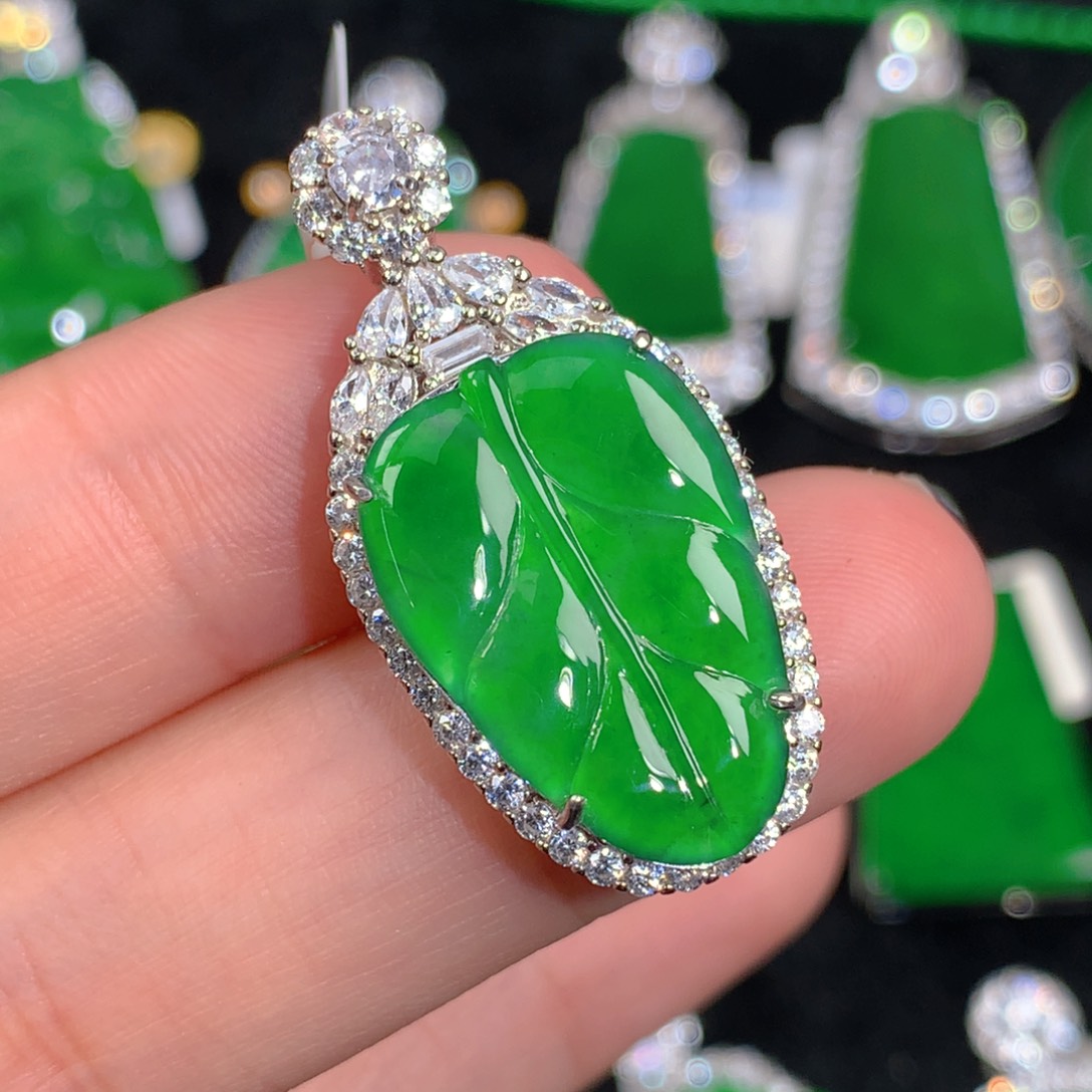 翡翠吊坠(不含链)银S925镶嵌