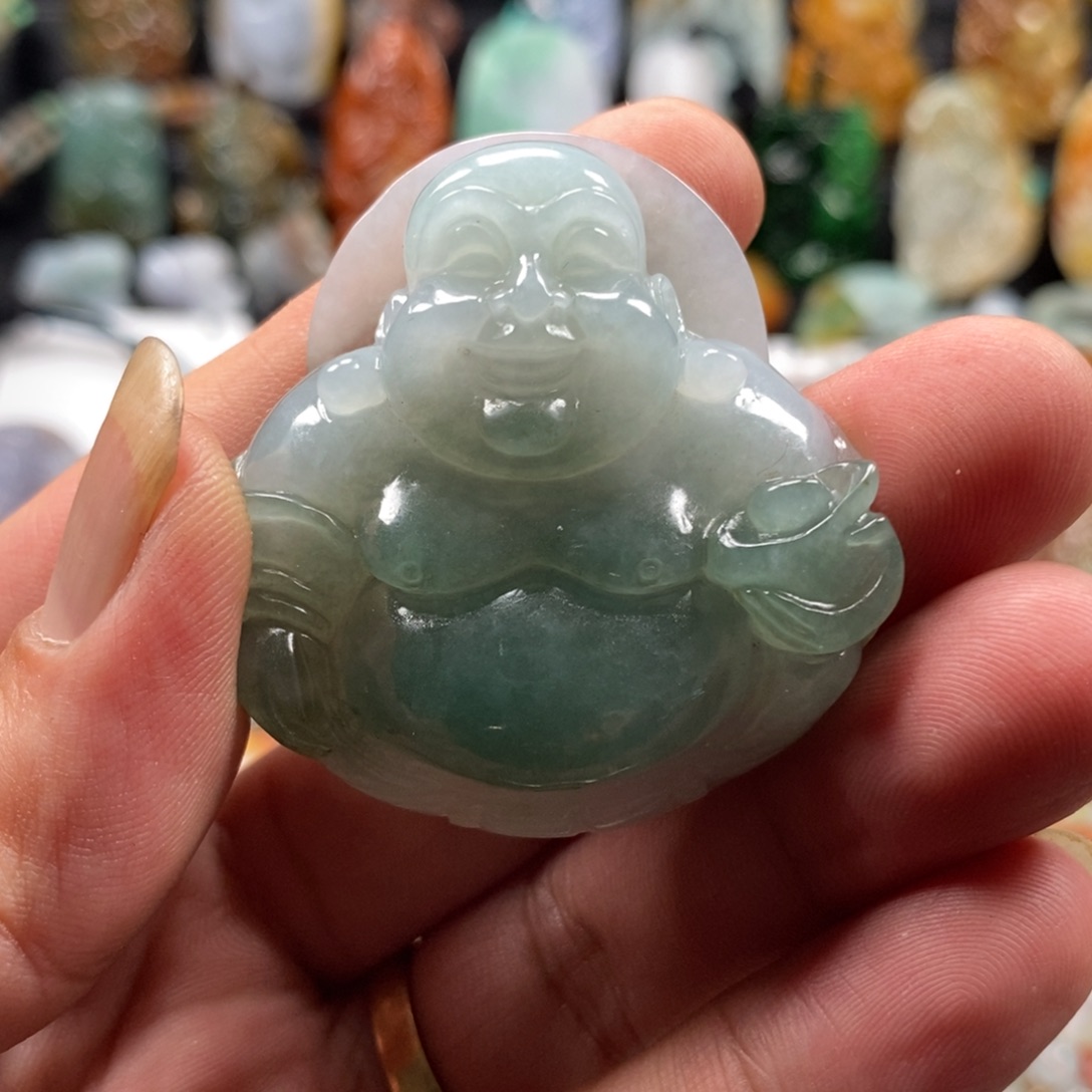 珍***珠翡翠未镶嵌吊坠(不含链)特色翡翠佛公挂件