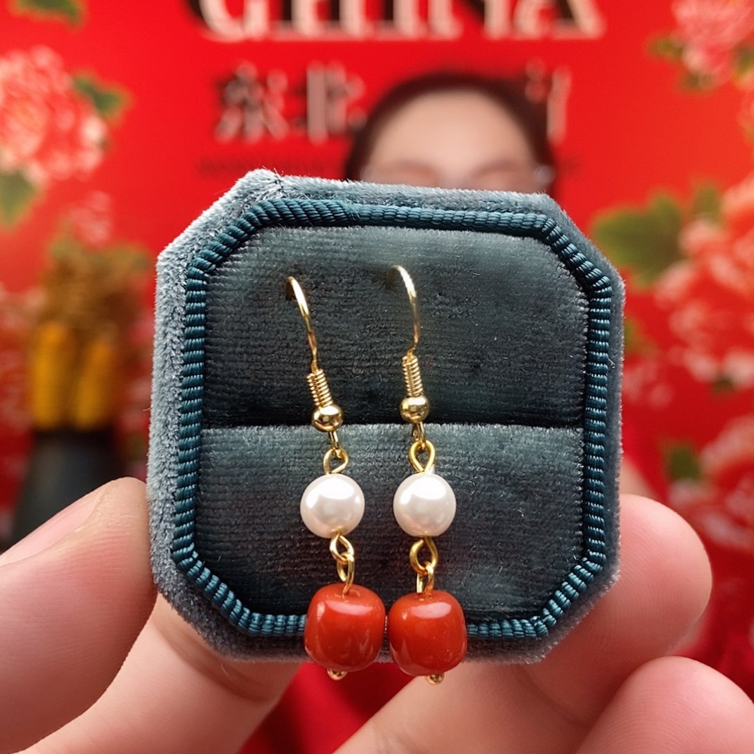 玛瑙/玉髓手链合金9**0红玛瑙耳坠