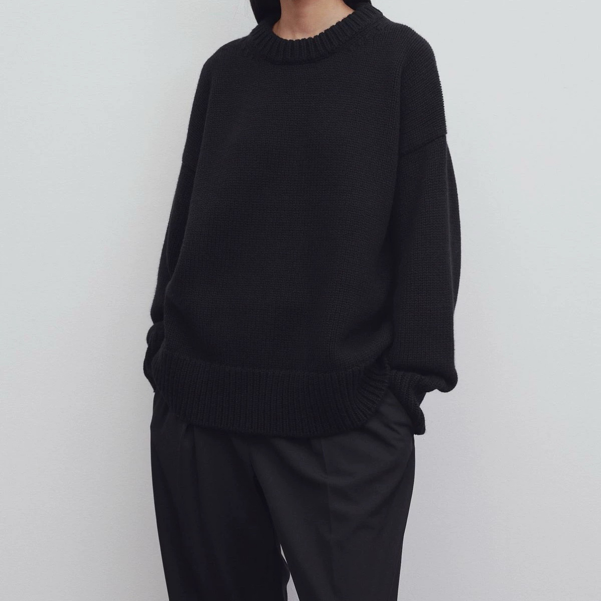 【Tickle】row风高克重羊毛粗针圆领针织衫