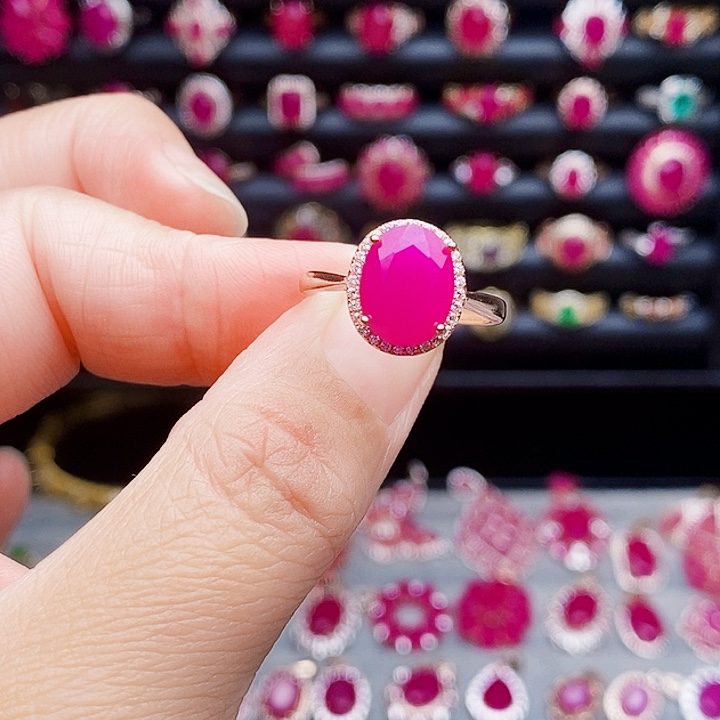 银S925镶嵌红宝石戒指