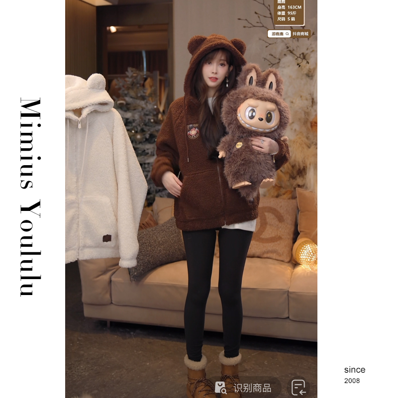 【mimius】&游鹿鹿 连帽可爱小耳朵加厚外套 F11215