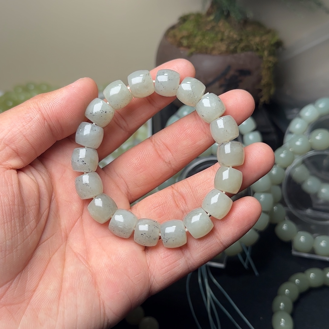 和田玉未镶嵌手串天然青花卡12多样性拍一发一