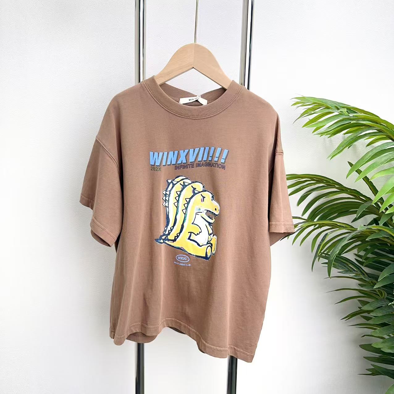 【X051】驼色T恤B1-6