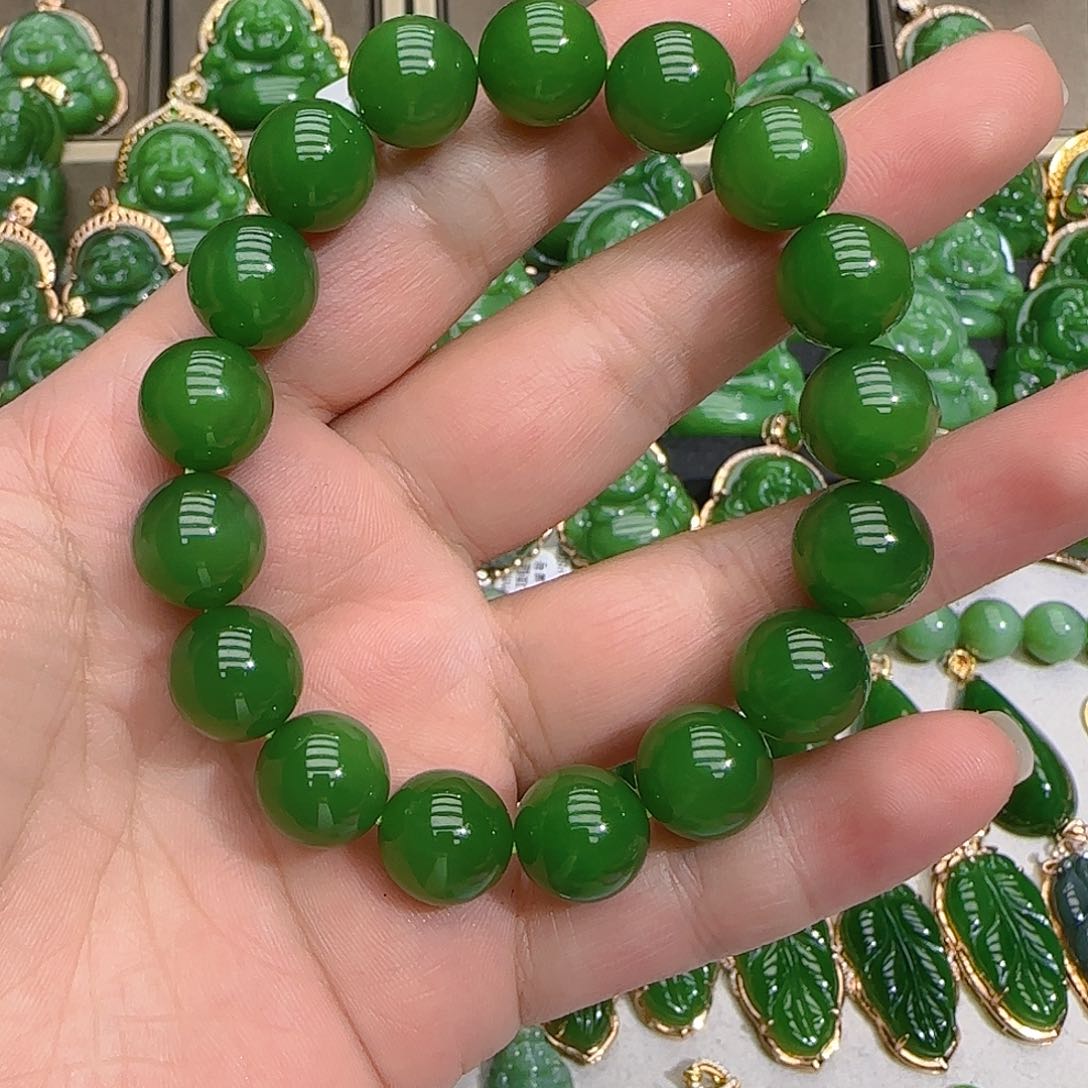 和田玉（碧玉）手链未镶嵌