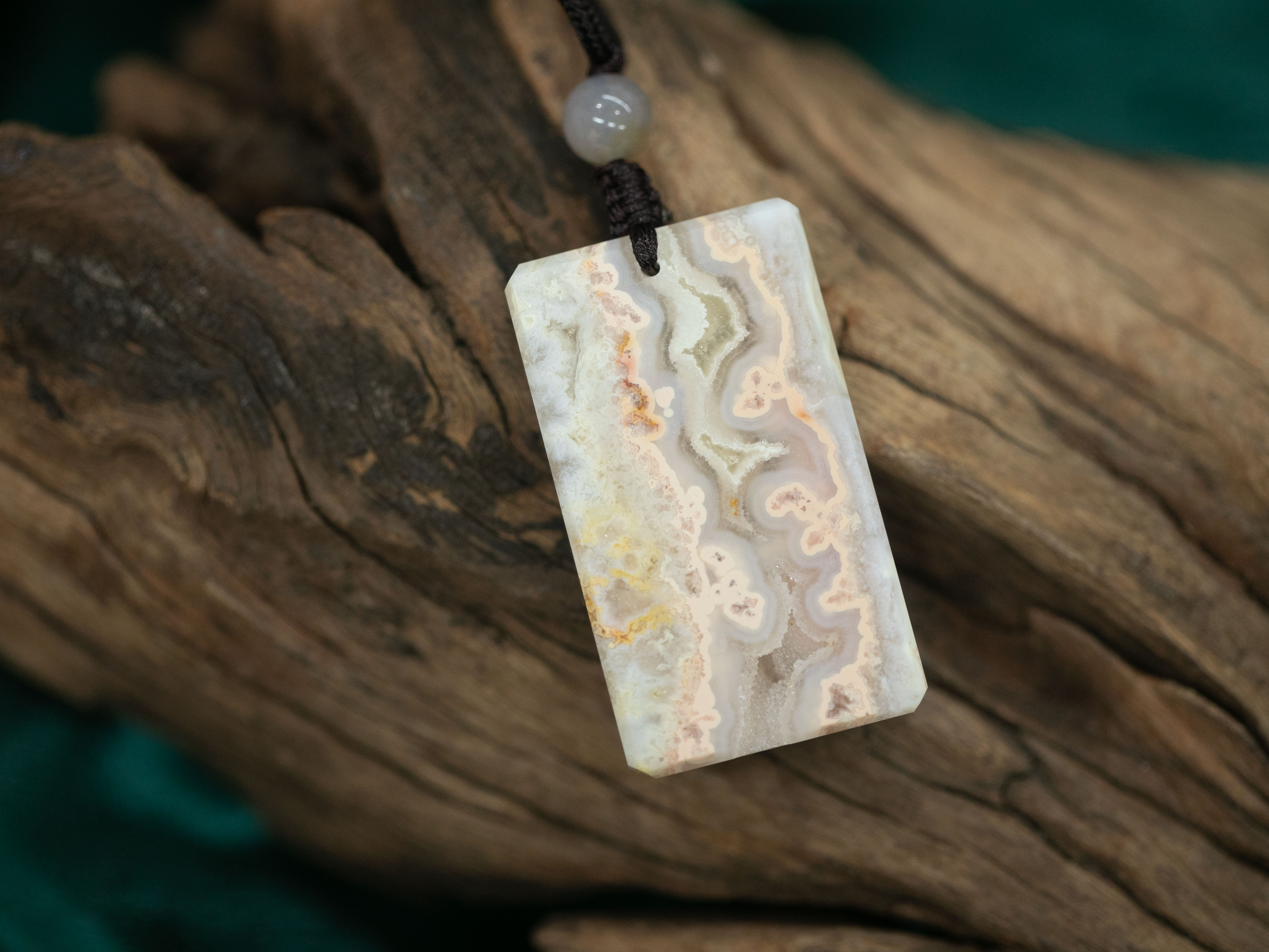  「雯姐严选」千层玛瑙水晶洞无事牌项链(多样发一)